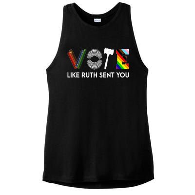 Funny Vote Like Ruth Sent You Gavel Feminists Lgbt Pride Ladies PosiCharge Tri-Blend Wicking Tank