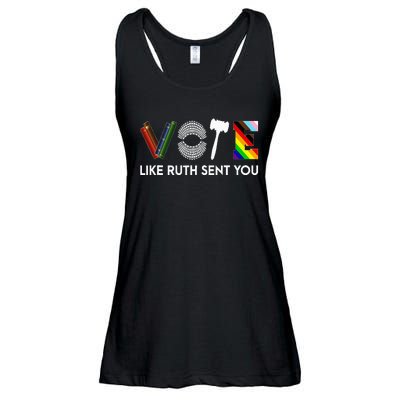 Funny Vote Like Ruth Sent You Gavel Feminists Lgbt Pride Ladies Essential Flowy Tank