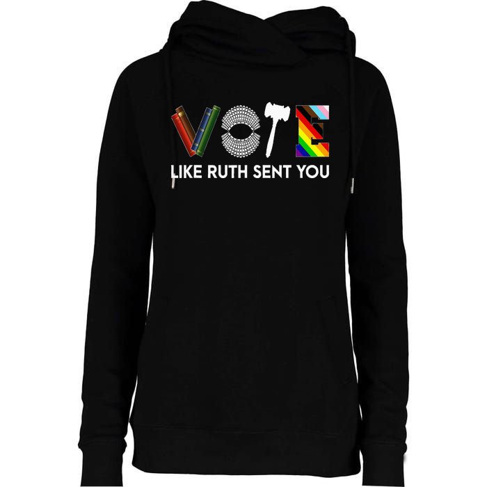 Funny Vote Like Ruth Sent You Gavel Feminists Lgbt Pride Womens Funnel Neck Pullover Hood