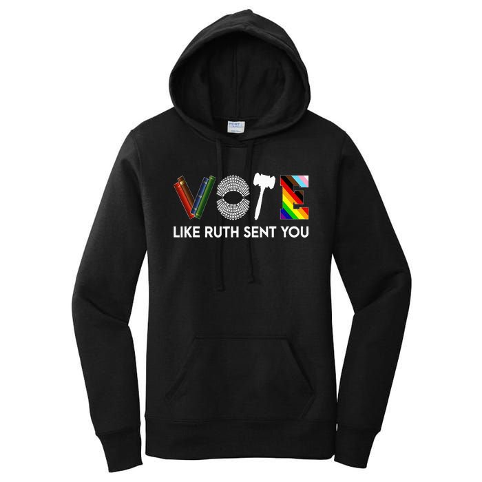 Funny Vote Like Ruth Sent You Gavel Feminists Lgbt Pride Women's Pullover Hoodie