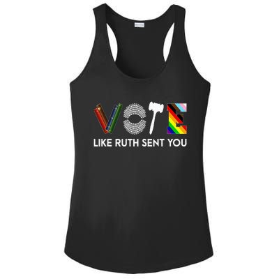 Funny Vote Like Ruth Sent You Gavel Feminists Lgbt Pride Ladies PosiCharge Competitor Racerback Tank