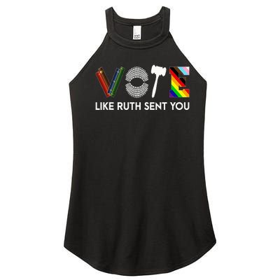 Funny Vote Like Ruth Sent You Gavel Feminists Lgbt Pride Women's Perfect Tri Rocker Tank