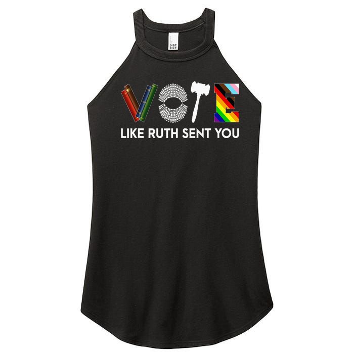 Funny Vote Like Ruth Sent You Gavel Feminists Lgbt Pride Women's Perfect Tri Rocker Tank