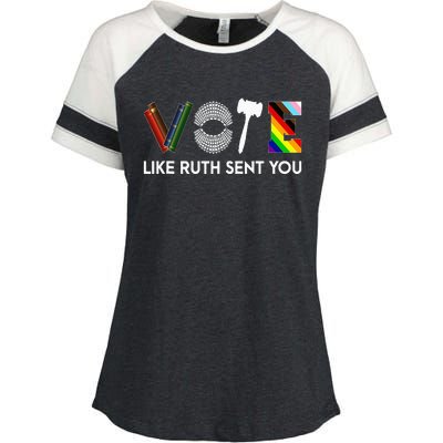 Funny Vote Like Ruth Sent You Gavel Feminists Lgbt Pride Enza Ladies Jersey Colorblock Tee