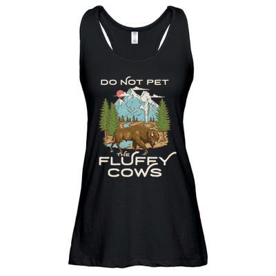 Funny Vintage Look Yellowstone National Park Bison Lover Ladies Essential Flowy Tank