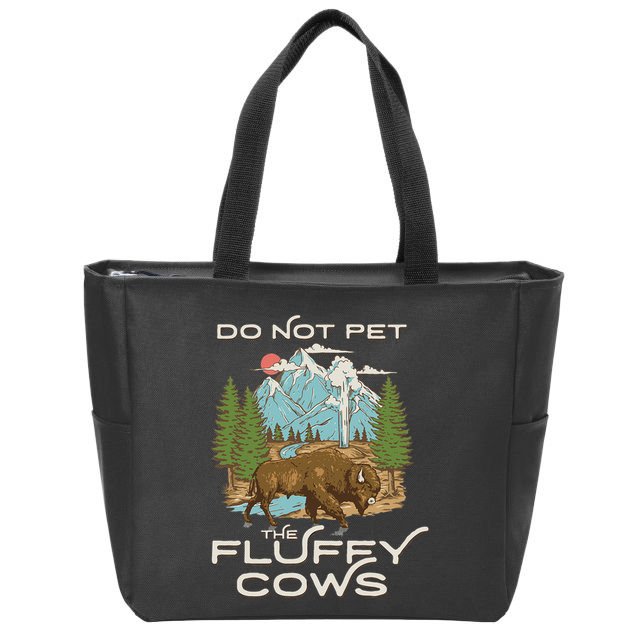 Funny Vintage Look Yellowstone National Park Bison Lover Zip Tote Bag