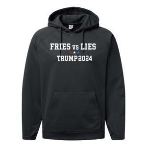 Fries Vs Lies Trump 2024 French Fries Trump Vance 2024 Performance Fleece Hoodie