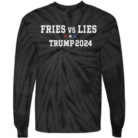 Fries Vs Lies Trump 2024 French Fries Trump Vance 2024 Tie-Dye Long Sleeve Shirt