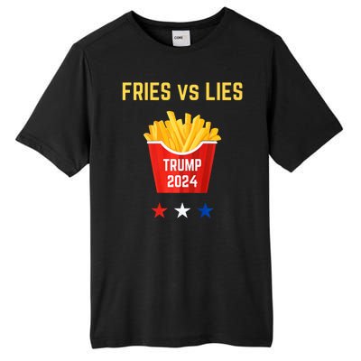 Fries Vs Lies Funny Trump Election Slogan Maga 2024 Voter Tall Fusion ChromaSoft Performance T-Shirt