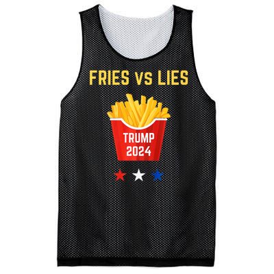 Fries Vs Lies Funny Trump Election Slogan Maga 2024 Voter Mesh Reversible Basketball Jersey Tank