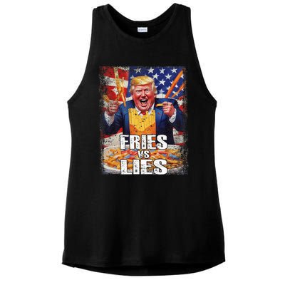 Fries Vs Lies Trump 2024 French Fries Trump Vance 2024fries Vs Lies Trump 2024 Ladies PosiCharge Tri-Blend Wicking Tank