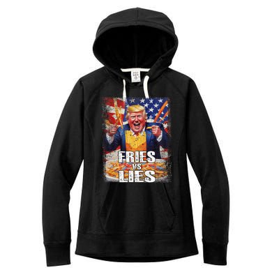 Fries Vs Lies Trump 2024 French Fries Trump Vance 2024fries Vs Lies Trump 2024 Women's Fleece Hoodie