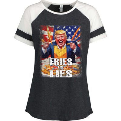 Fries Vs Lies Trump 2024 French Fries Trump Vance 2024fries Vs Lies Trump 2024 Enza Ladies Jersey Colorblock Tee