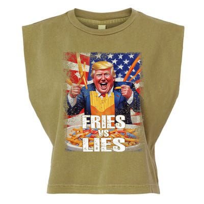 Fries Vs Lies Trump 2024 French Fries Trump Vance 2024fries Vs Lies Trump 2024 Garment-Dyed Women's Muscle Tee