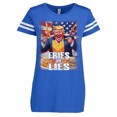 Fries Vs Lies Trump 2024 French Fries Trump Vance 2024fries Vs Lies Trump 2024 Enza Ladies Jersey Football T-Shirt