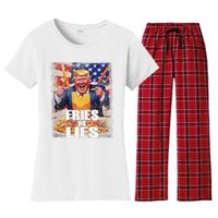 Fries Vs Lies Trump 2024 French Fries Trump Vance 2024fries Vs Lies Trump 2024 Women's Flannel Pajama Set