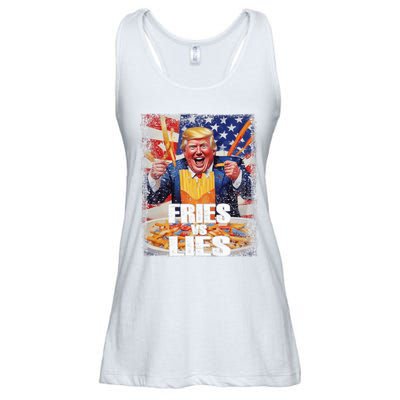 Fries Vs Lies Trump 2024 French Fries Trump Vance 2024fries Vs Lies Trump 2024 Ladies Essential Flowy Tank