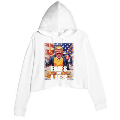 Fries Vs Lies Trump 2024 French Fries Trump Vance 2024fries Vs Lies Trump 2024 Crop Fleece Hoodie