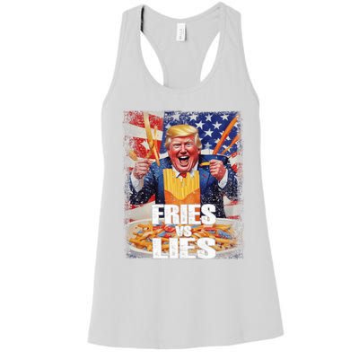 Fries Vs Lies Trump 2024 French Fries Trump Vance 2024fries Vs Lies Trump 2024 Women's Racerback Tank