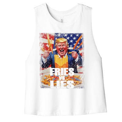 Fries Vs Lies Trump 2024 French Fries Trump Vance 2024fries Vs Lies Trump 2024 Women's Racerback Cropped Tank