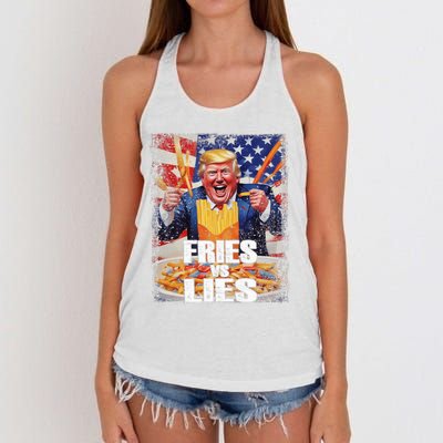 Fries Vs Lies Trump 2024 French Fries Trump Vance 2024fries Vs Lies Trump 2024 Women's Knotted Racerback Tank