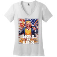 Fries Vs Lies Trump 2024 French Fries Trump Vance 2024fries Vs Lies Trump 2024 Women's V-Neck T-Shirt