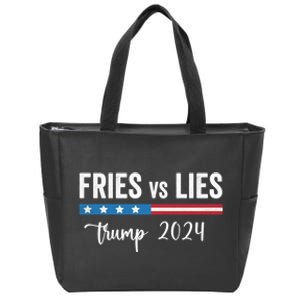 Fries Vs Lies Trump 2024 Trump 2024 Fries Vs Lies Usa President Vote Zip Tote Bag