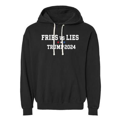 Fries Vs Lies Trump 2024 French Fries Trump Vance 2024 Garment-Dyed Fleece Hoodie