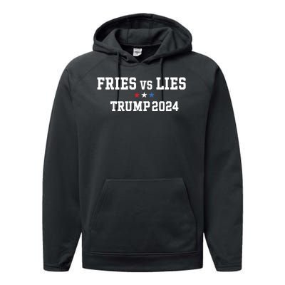 Fries Vs Lies Trump 2024 French Fries Trump Vance 2024 Performance Fleece Hoodie