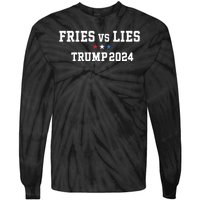 Fries Vs Lies Trump 2024 French Fries Trump Vance 2024 Tie-Dye Long Sleeve Shirt