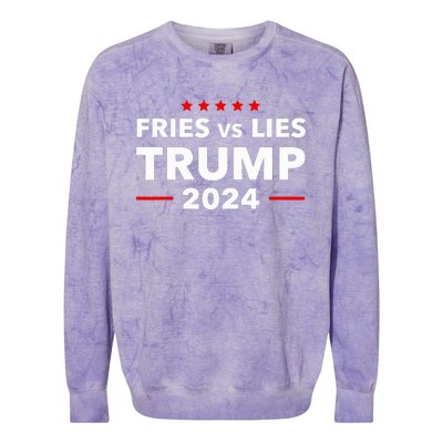 Fries Vs Lies Trump 2024 French Fries Trump Vance 2024 Colorblast Crewneck Sweatshirt