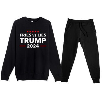 Fries Vs Lies Trump 2024 French Fries Trump Vance 2024 Premium Crewneck Sweatsuit Set