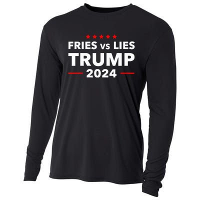 Fries Vs Lies Trump 2024 French Fries Trump Vance 2024 Cooling Performance Long Sleeve Crew