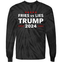 Fries Vs Lies Trump 2024 French Fries Trump Vance 2024 Tie-Dye Long Sleeve Shirt