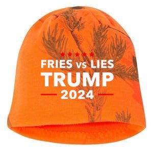 Fries Vs Lies Trump 2024 French Fries Trump Vance 2024 Kati - Camo Knit Beanie