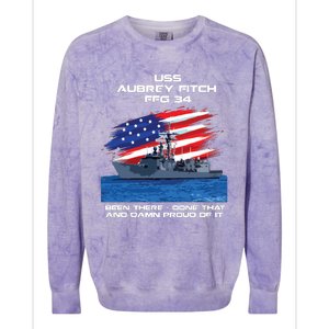 Flag Veteran Long Sleeve Colorblast Crewneck Sweatshirt