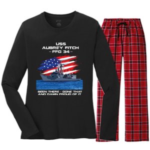 Flag Veteran Long Sleeve Women's Long Sleeve Flannel Pajama Set 