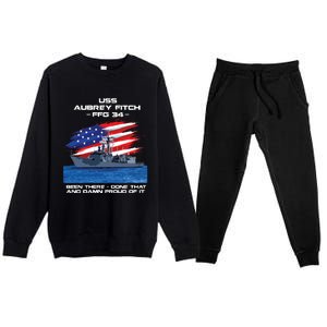 Flag Veteran Long Sleeve Premium Crewneck Sweatsuit Set