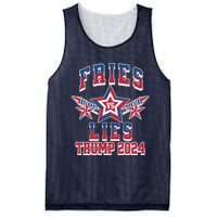 Fries Vs Lies Trump 2024 French Fries Trump Vance 2024 Mesh Reversible Basketball Jersey Tank