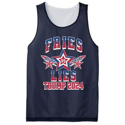 Fries Vs Lies Trump 2024 French Fries Trump Vance 2024 Mesh Reversible Basketball Jersey Tank