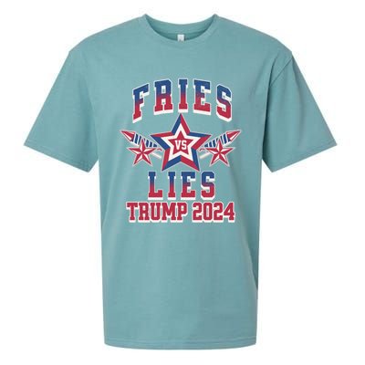 Fries Vs Lies Trump 2024 French Fries Trump Vance 2024 Sueded Cloud Jersey T-Shirt