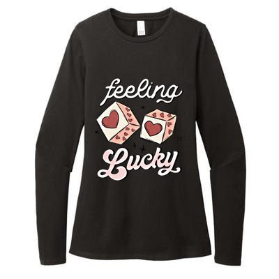 Feeling Valentines Lucky Love Dice Group Casino Gift Womens CVC Long Sleeve Shirt