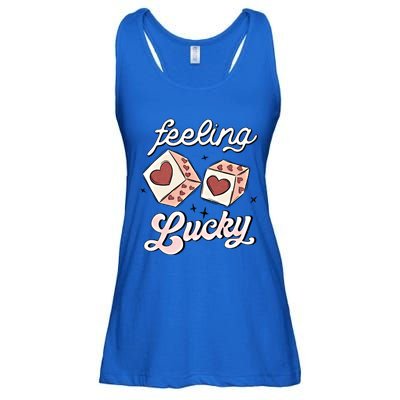 Feeling Valentines Lucky Love Dice Group Casino Gift Ladies Essential Flowy Tank