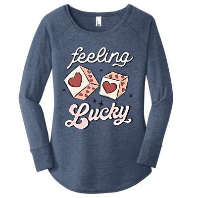 Feeling Valentines Lucky Love Dice Group Casino Gift Women's Perfect Tri Tunic Long Sleeve Shirt