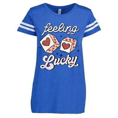 Feeling Valentines Lucky Love Dice Group Casino Gift Enza Ladies Jersey Football T-Shirt