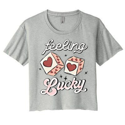 Feeling Valentines Lucky Love Dice Group Casino Gift Women's Crop Top Tee