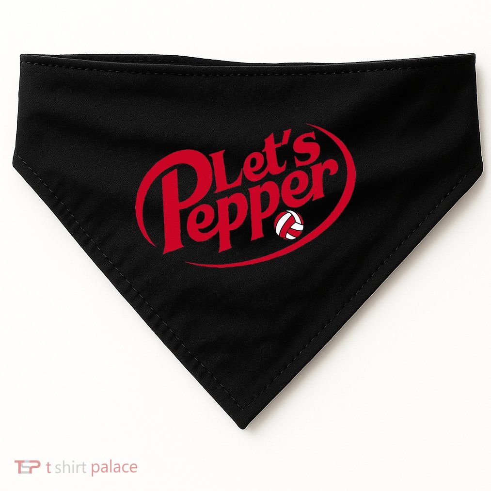 Funny Volleyball Lets Pepper Practice Term Great USA-Made Doggie Bandana