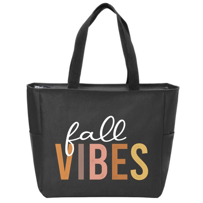 Fall Vibes Love Autumn Season Zip Tote Bag