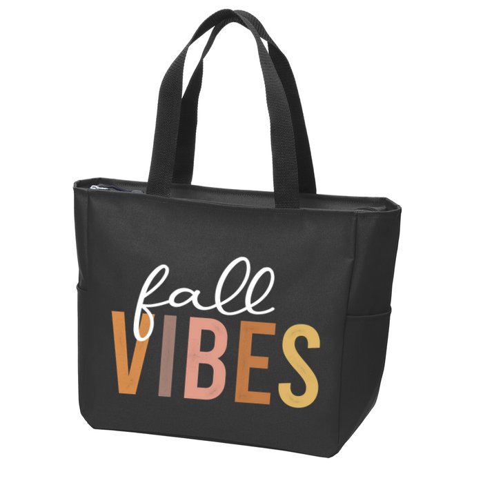 Fall Vibes Love Autumn Season Zip Tote Bag