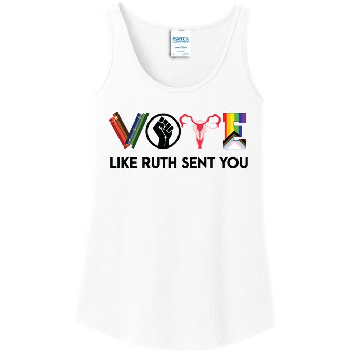 Funny Vote Like Ruth Sent You Gavel Feminists Lgbt Pride Ladies Essential Tank